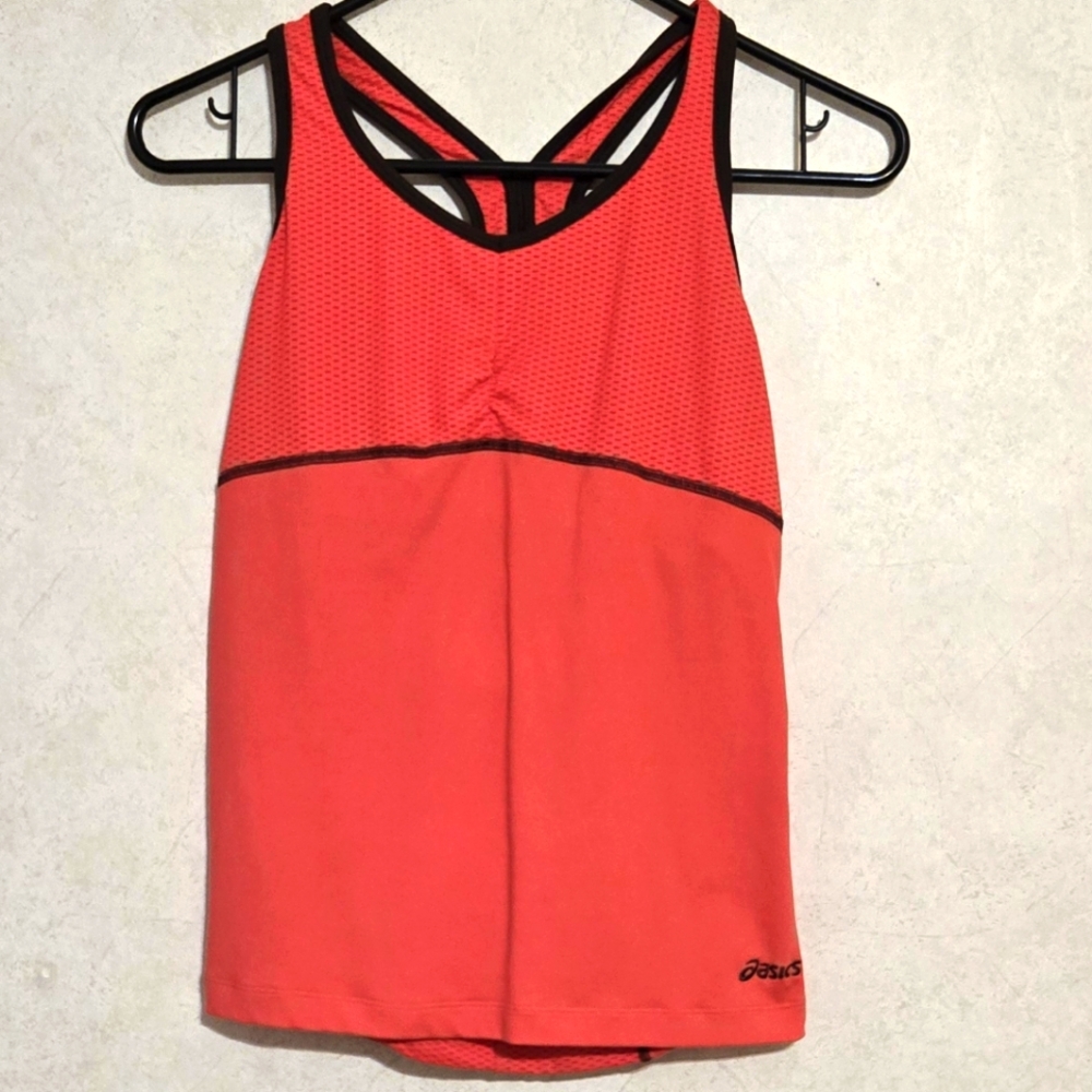 SZ S ASICS ATHLETIC TOP BUILT-IN BRA